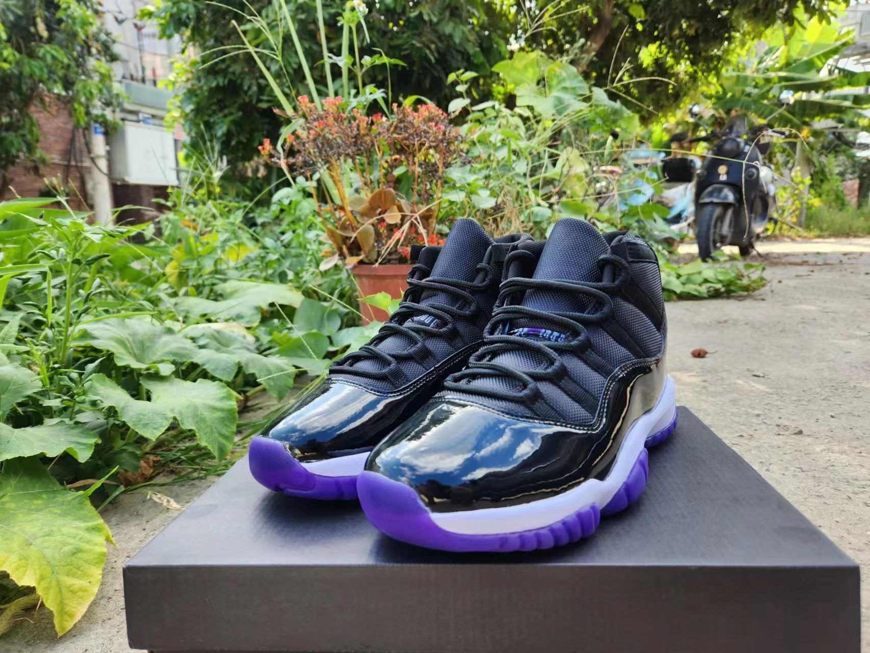 JORDAN 11 Black and Purple Prime Reps