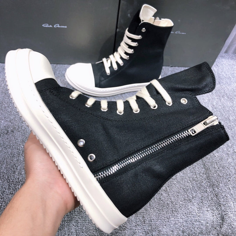 Rick Owens High-Top Canvas Sneakers