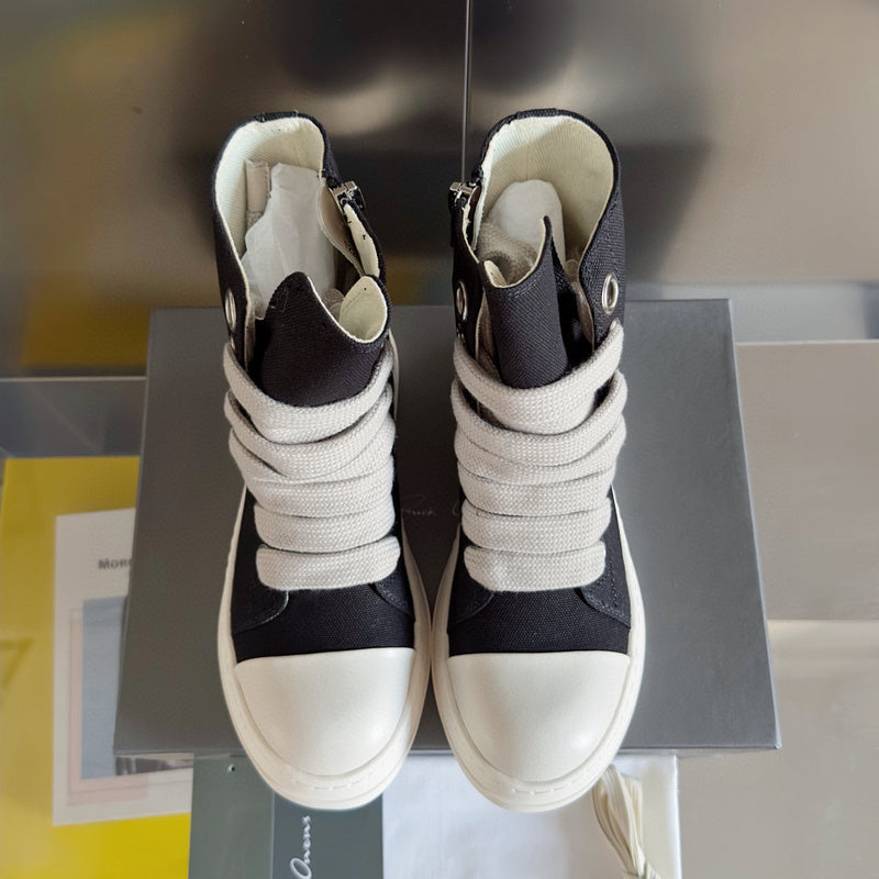 Rick Owens Black High-Top Sneakers