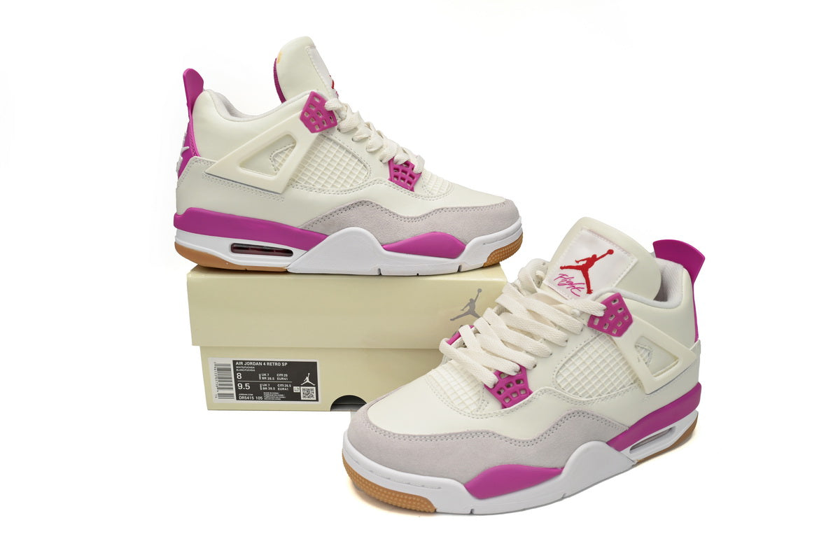 Air Jordan 4 White Purple Grey