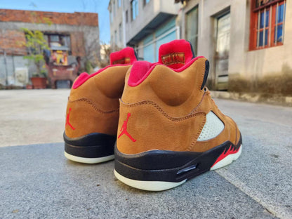 Jordan 5 RED and TAN