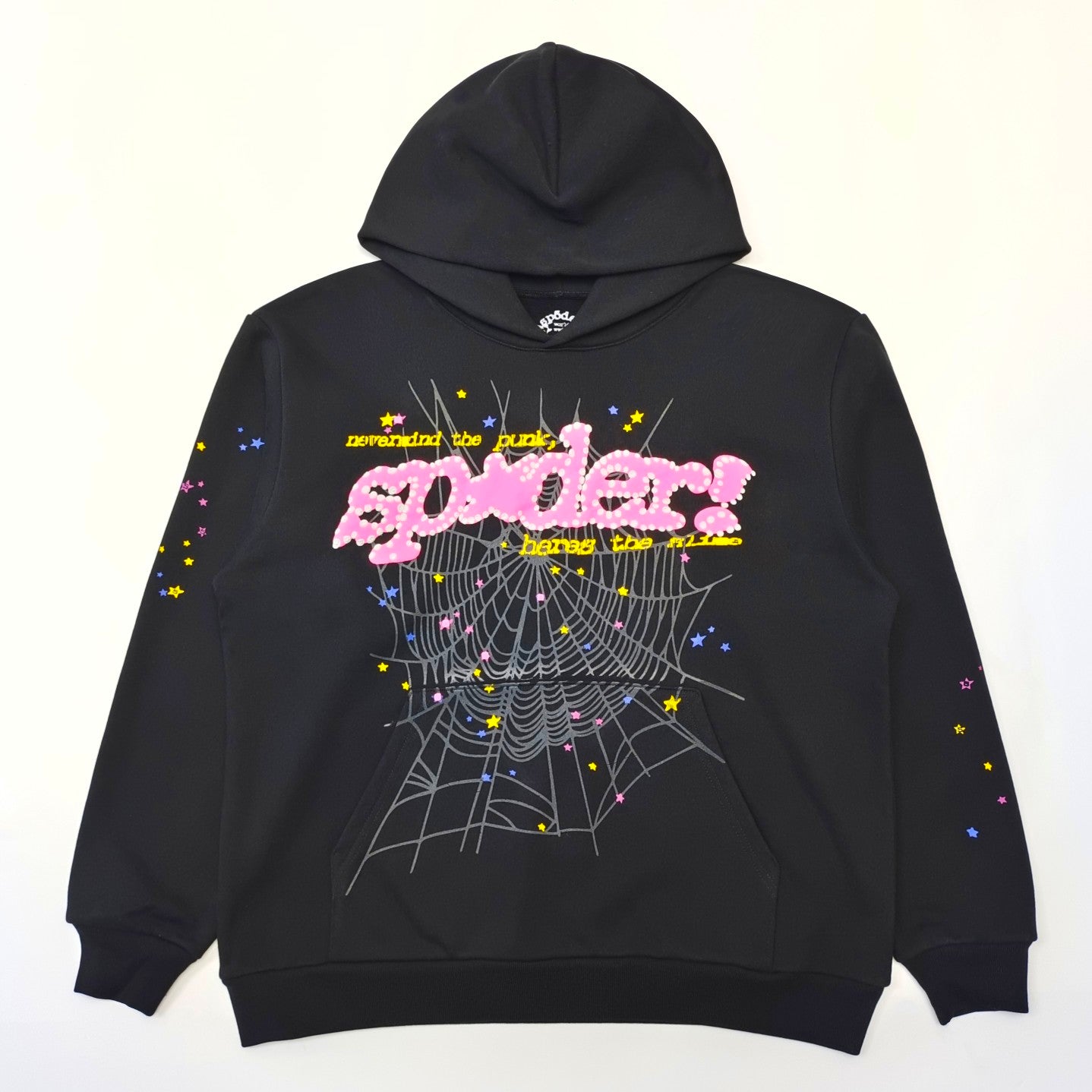 Sp5der PINK V2 Hoodie Black