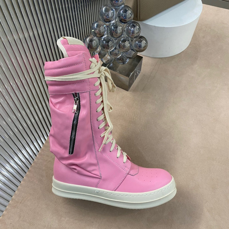 Rick Owens High-Top Sneakers - Pink and Cream