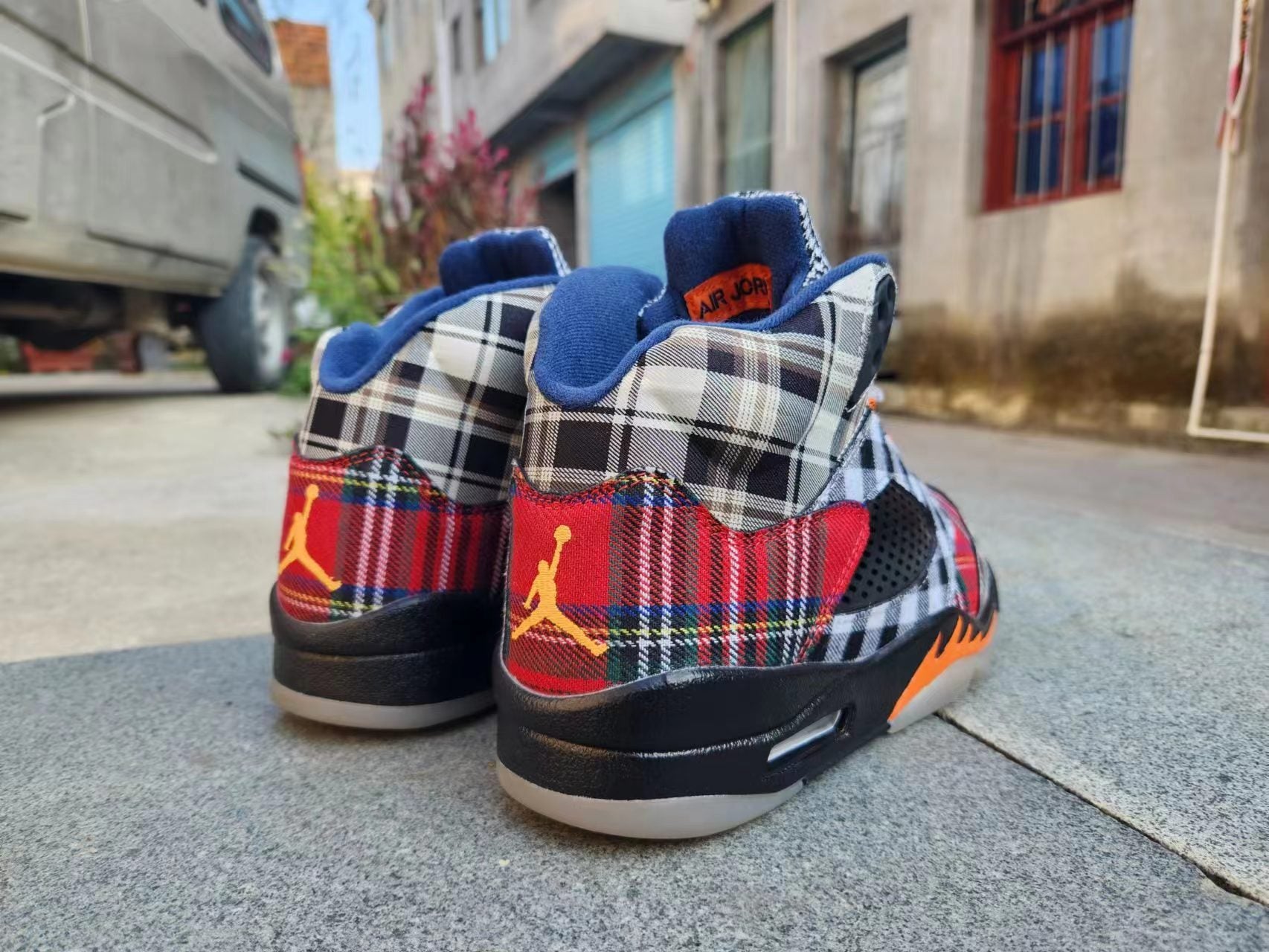 Jordan 5 bold plaid multi-colorway