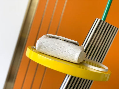 Saint Laurent White Quilted Shoulder Bag