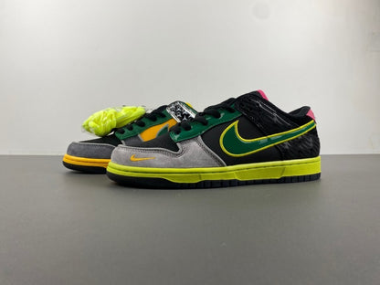 Nike SB Dunk Low "What The Black / Pink / Green" (Mismatched)