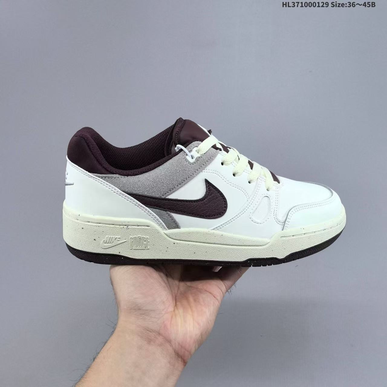 Nike Air Full Force Low in White/Grey/Brown: Earthbound Heritage