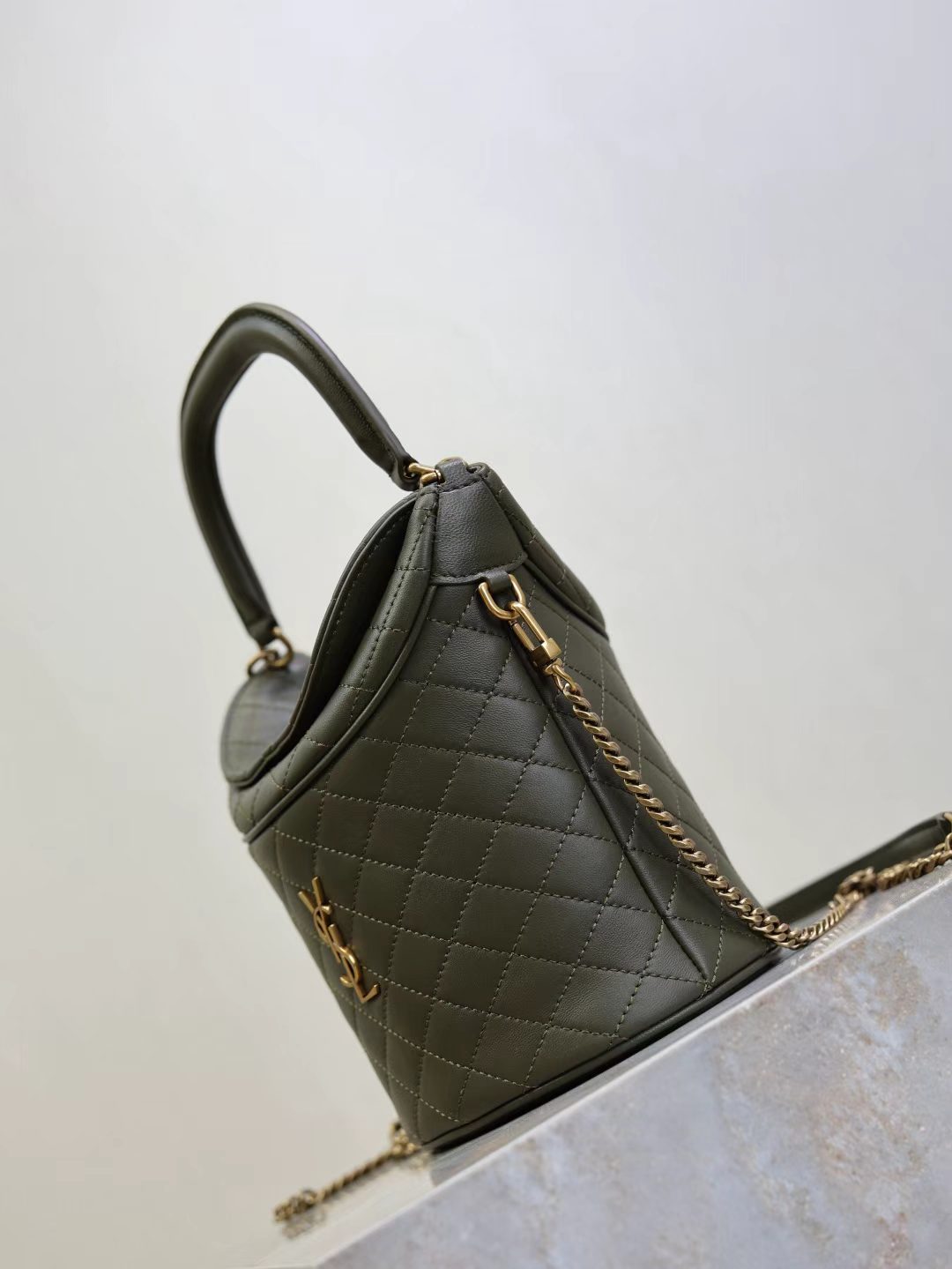 Saint Laurent Green Flap Bucket Bag
