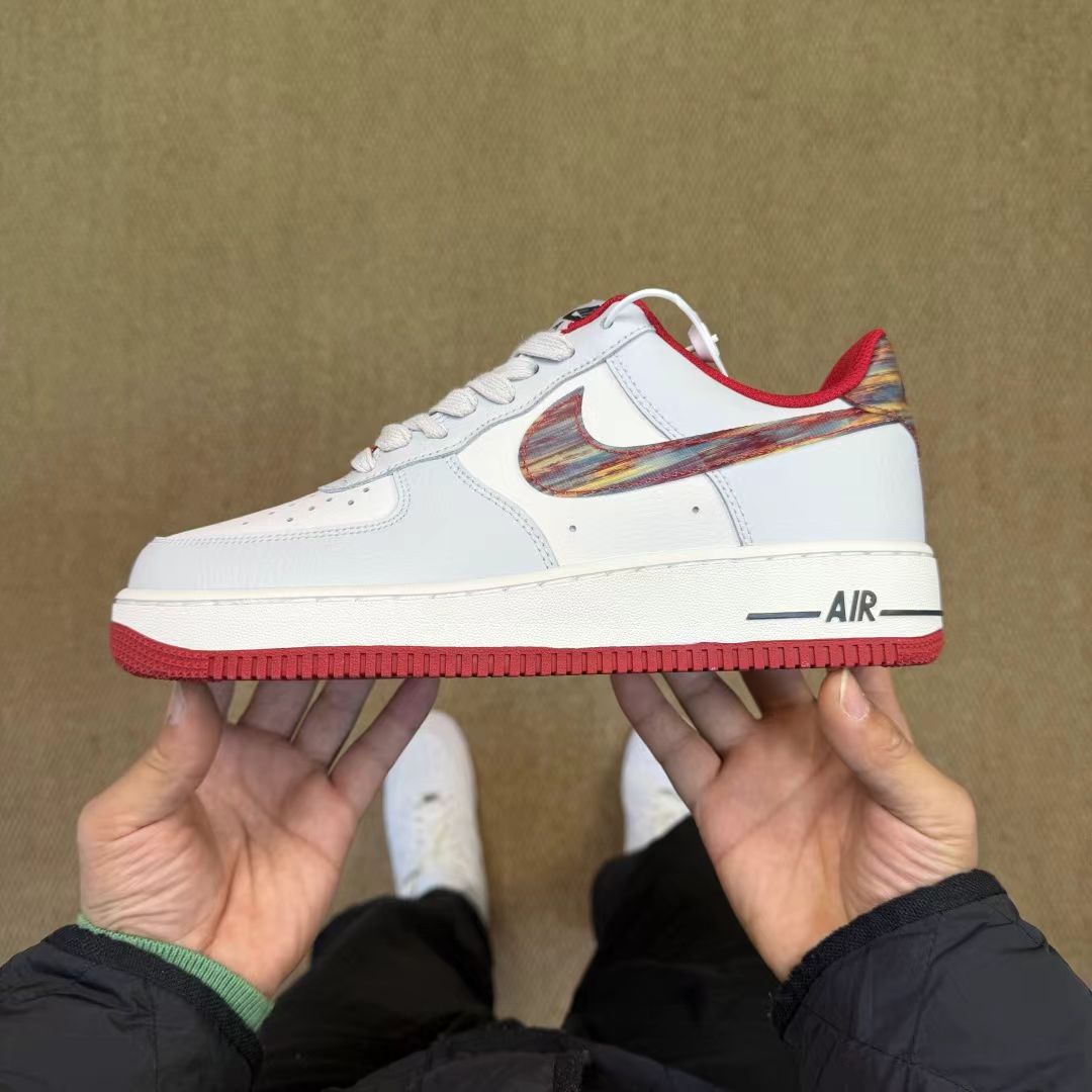 Nike Air Force 1 “Grey/Red Multi-Swoosh” – Bold &amp; Layered Style