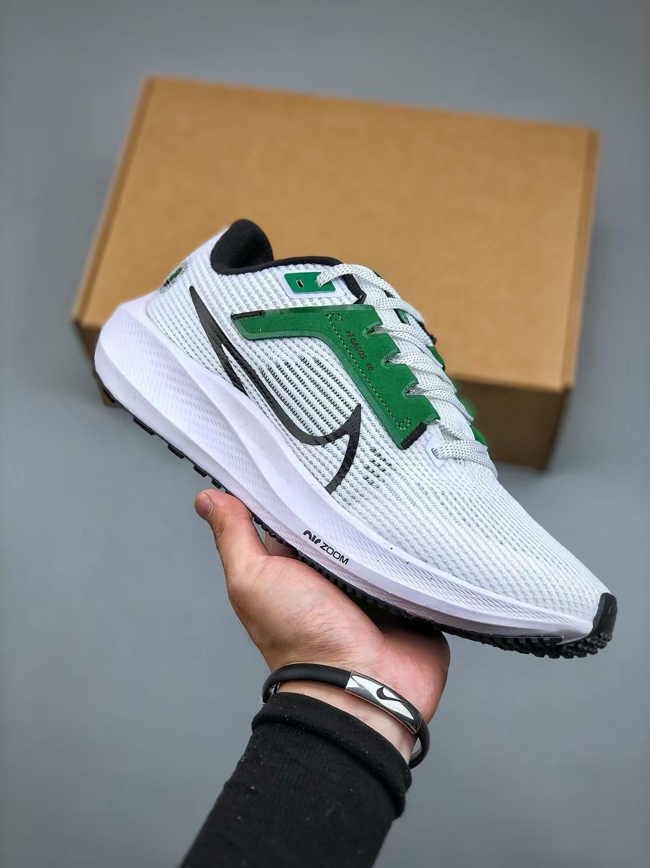 Nike Zoom Pegasus in White/Green: Botanical Velocity