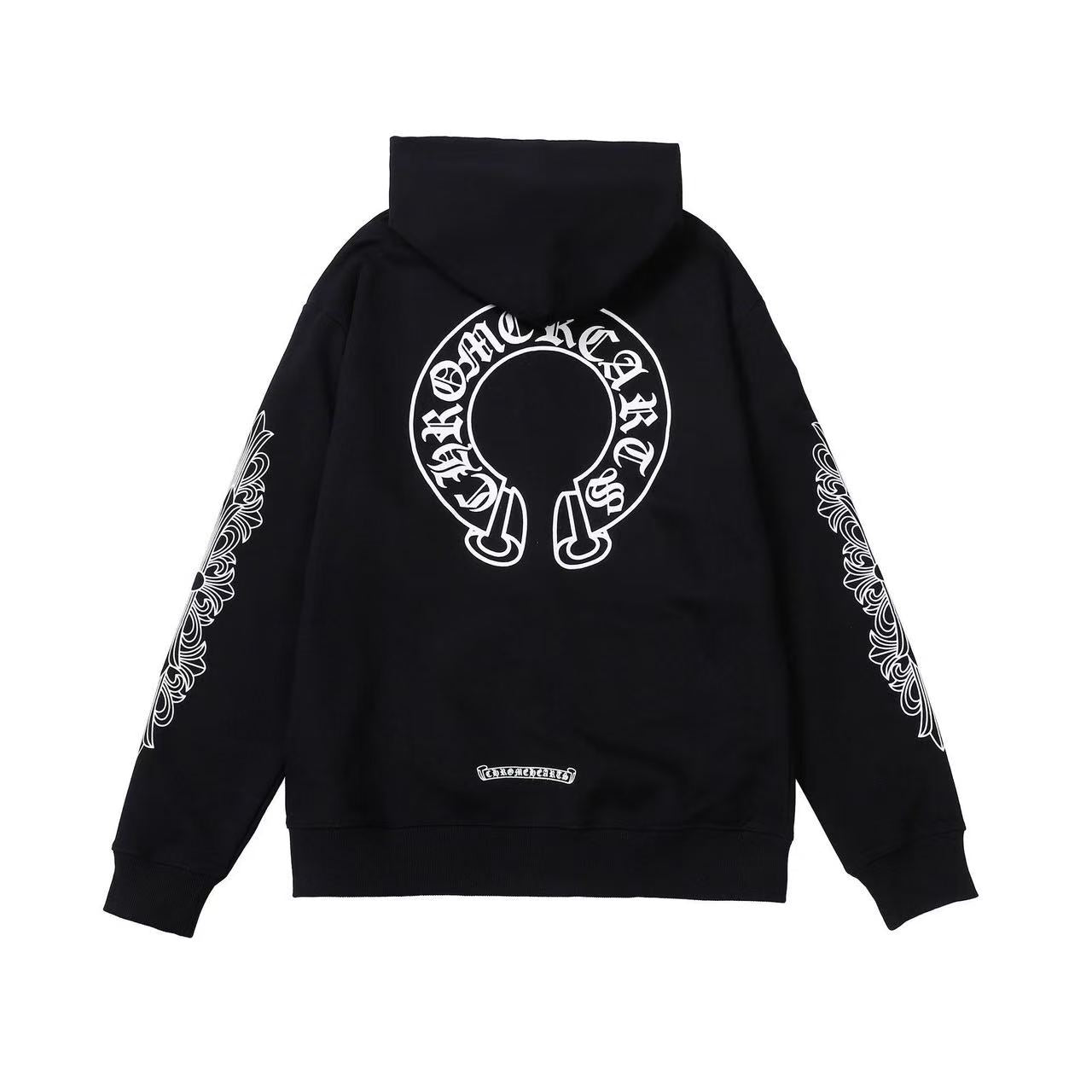 CHROME HEARTS ASYMMETRICAL ZIP HOODIE BLACK