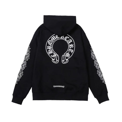 CHROME HEARTS ASYMMETRICAL ZIP HOODIE BLACK