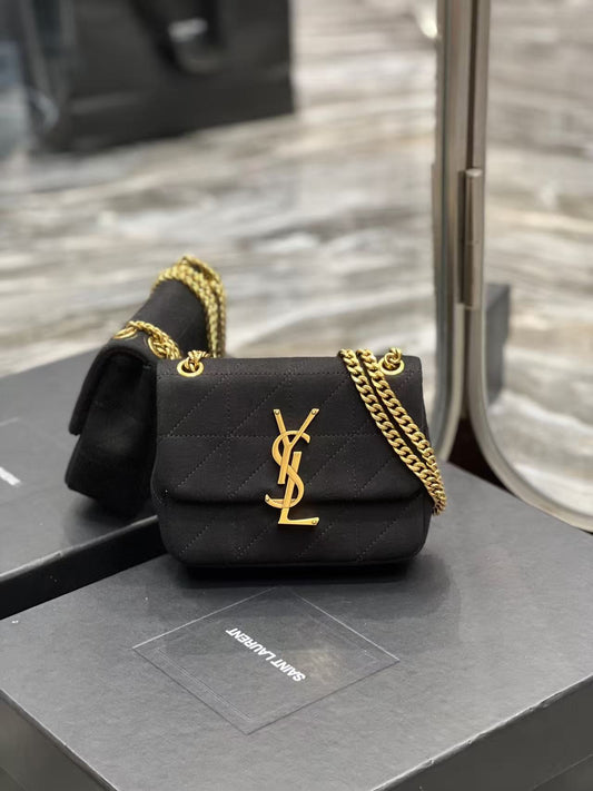 Saint Laurent Black Knit Bag