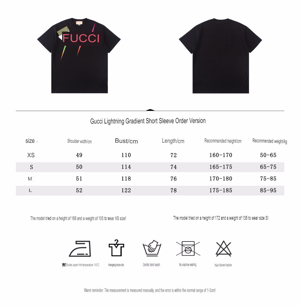 G*u*i rainbow lightning t-shirt (black)