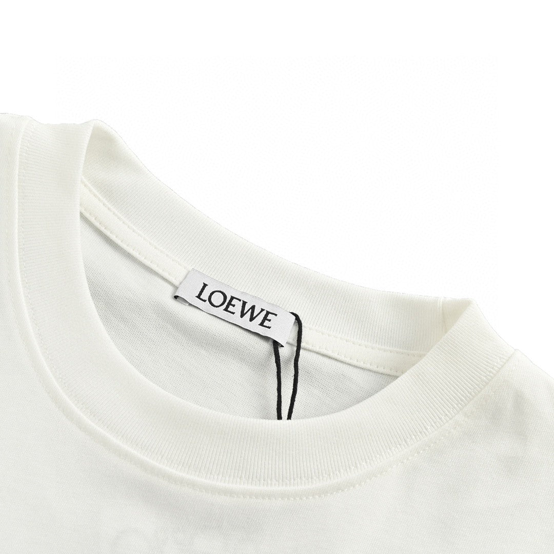 Loewe White T-Shirt with Multicolored Logo