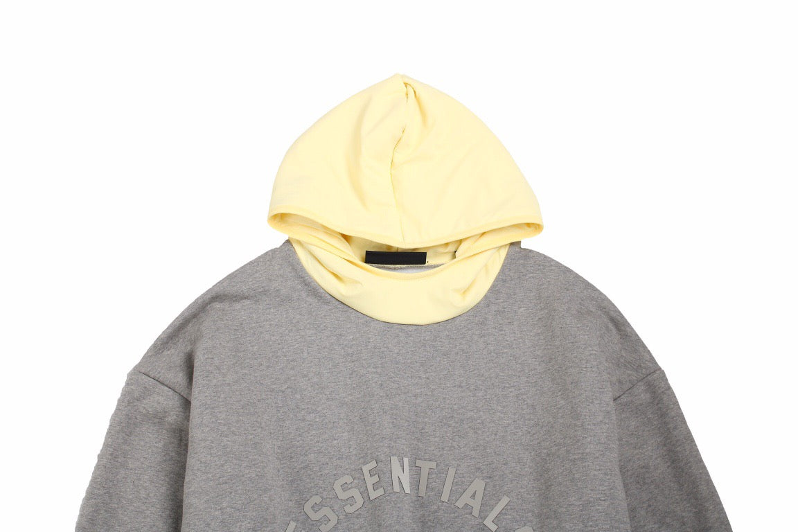 Fear of God Essentials Hoodie - Grey with Yellow Hood