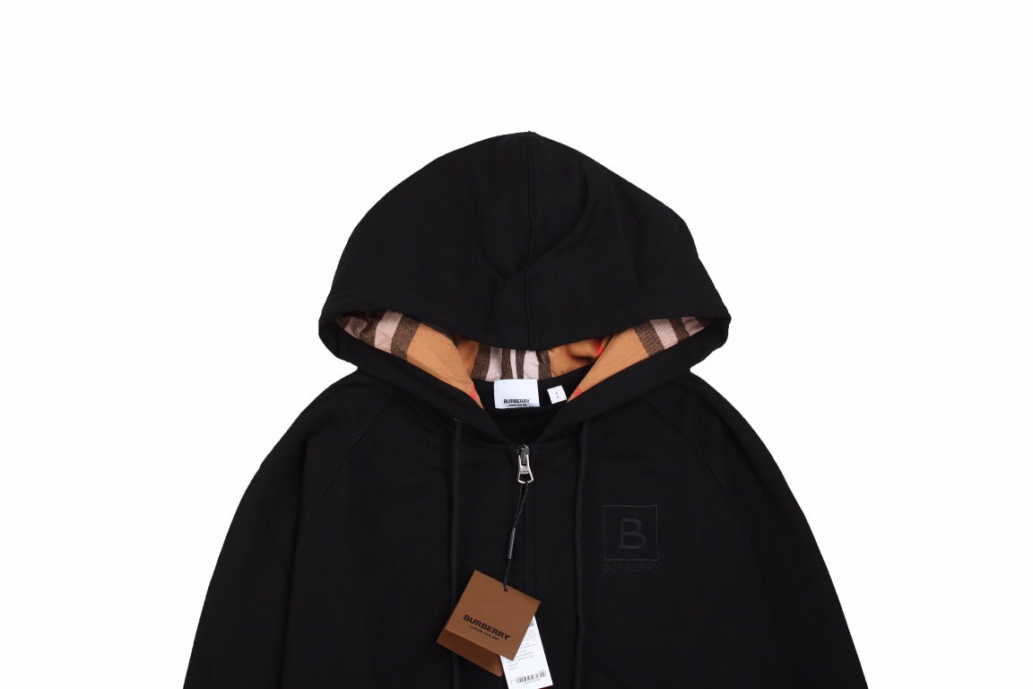 Burberry Zip-Up Hoodie - Black