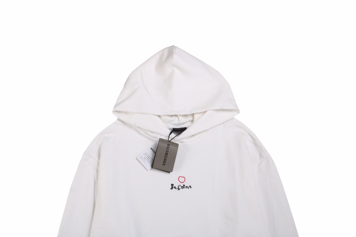 Ba*len*cia*ga white be yourself hoodie