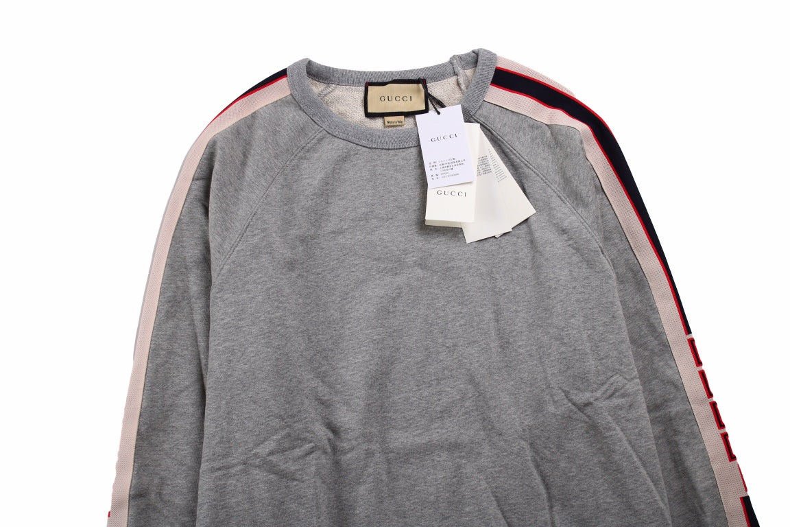 G*u*i grey sweatshirt with stripe detail