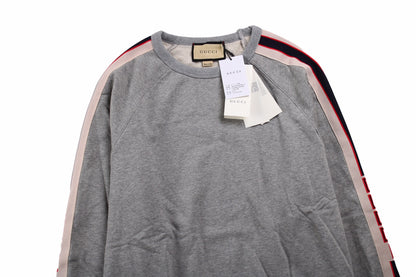 Gucci Grey Sweatshirt with Stripe Detail