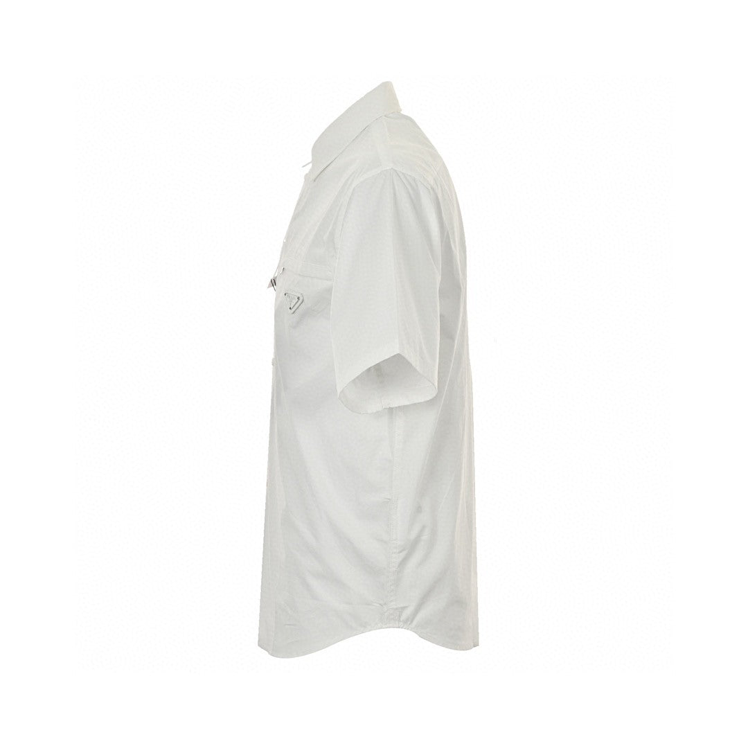 Pra*a short-sleeve button-up shirt (white)