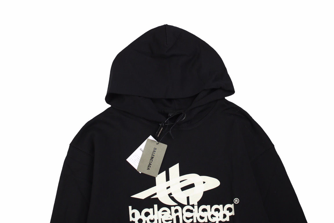 Ba*len*cia*ga black graphic hoodie