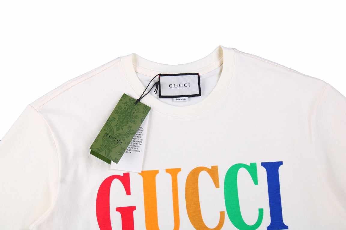 G*u*i cities block letter t-shirt - white