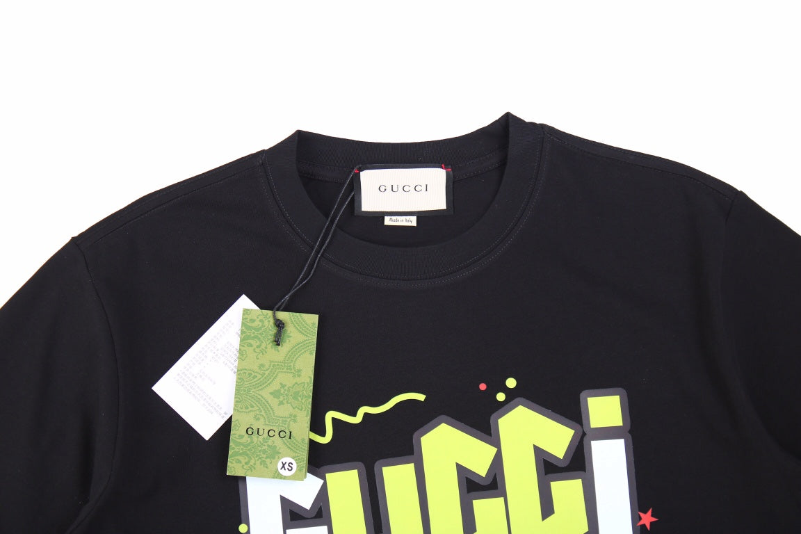 G*u*i lightning bolt logo t-shirt in black