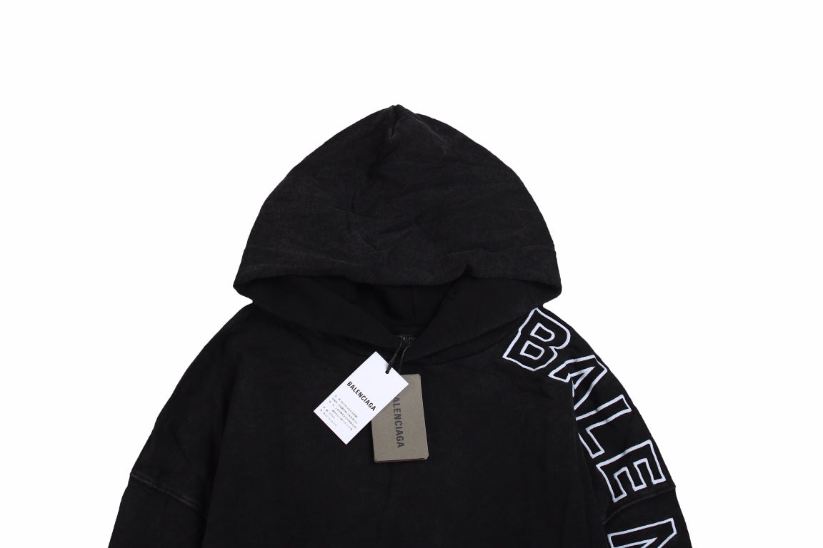 Ba*len*cia*ga black oversized hoodie