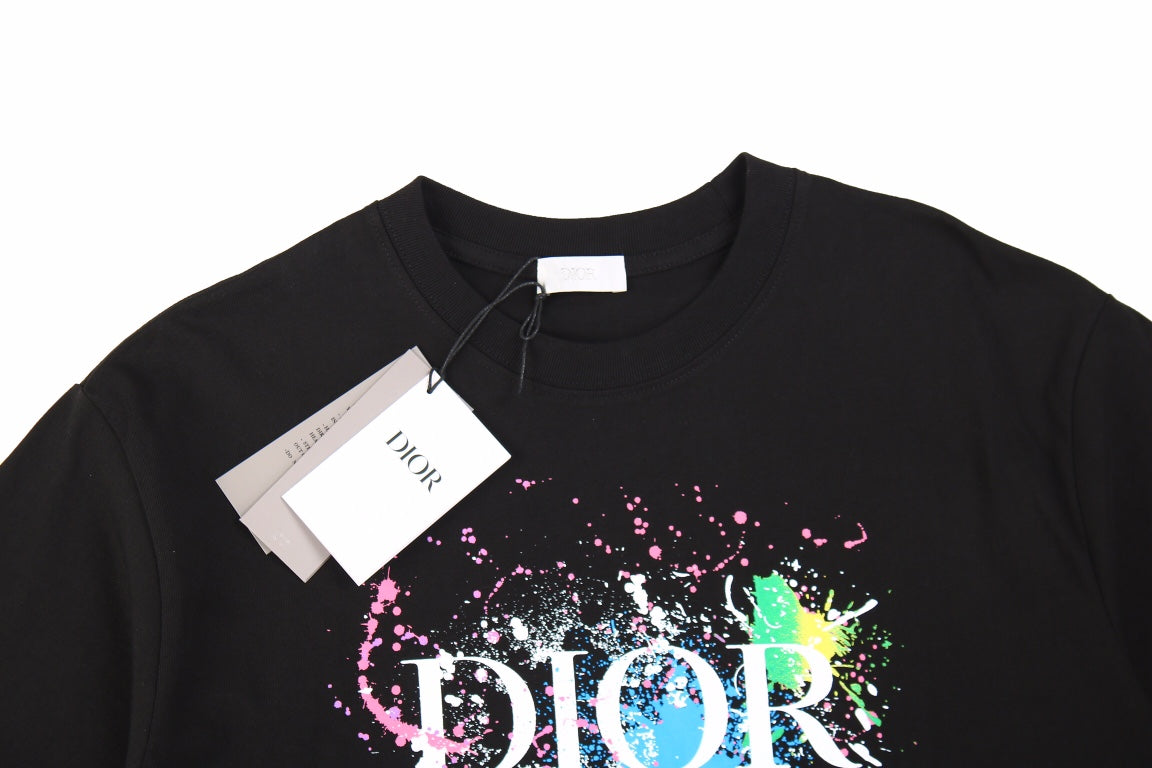 D*or color splash graphic t-shirt - black