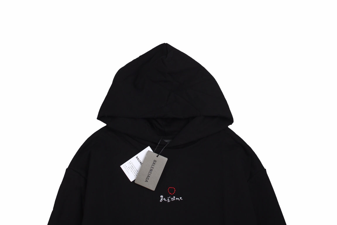 Ba*len*cia*ga black be yourself hoodie