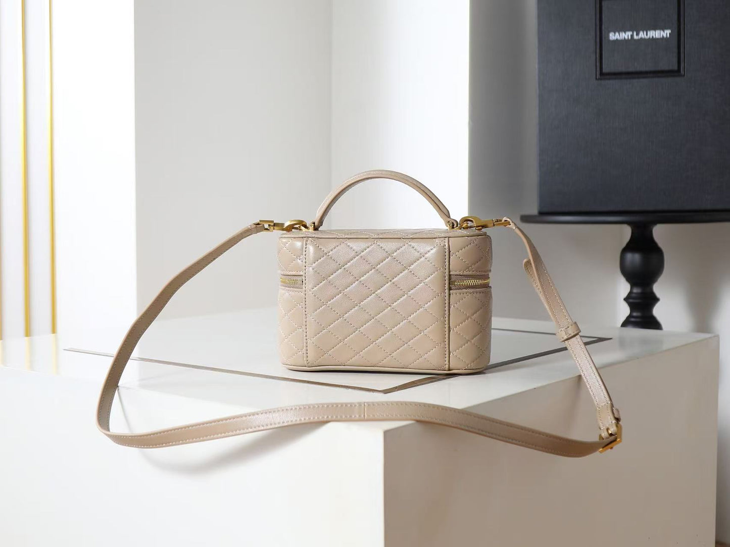 Saint Laurent Nude Double Zip Handbag