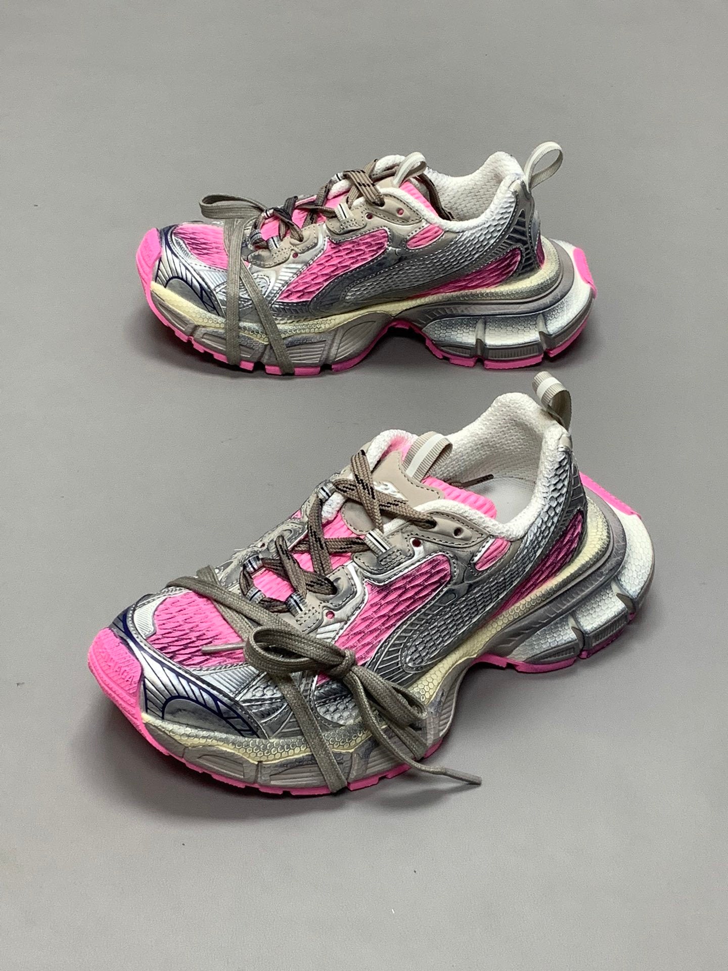 Balenciaga in Silver/Pink: Futuristic Luster