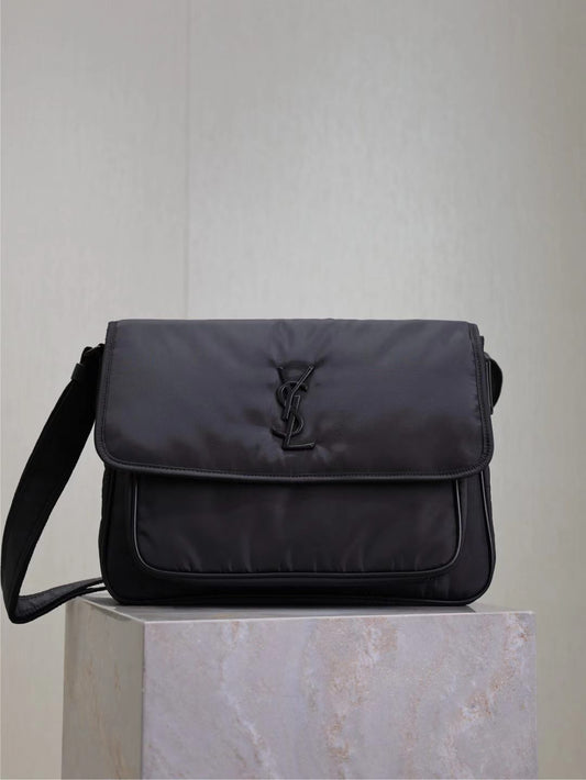 Saint Laurent Black Nylon Shoulder Crossbody Bag