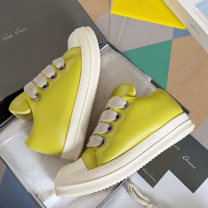 Rick Owens Yellow Low-Top Sneakers