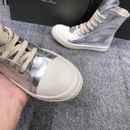 Rick Owens Metallic High-Top Sneakers