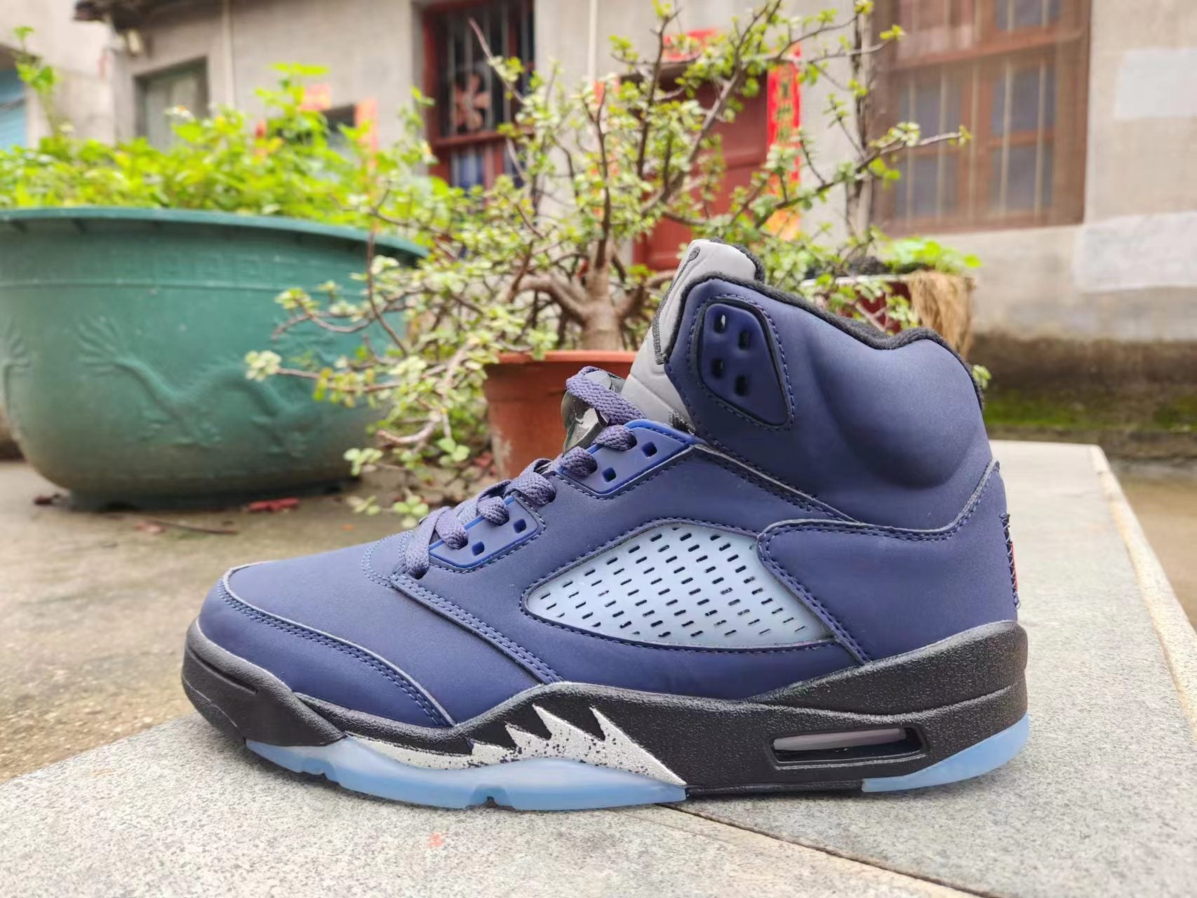 Jordan 5 blue and black