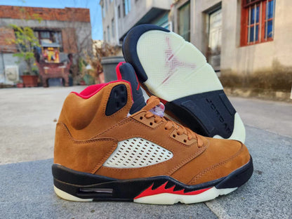 Jordan 5 RED and TAN