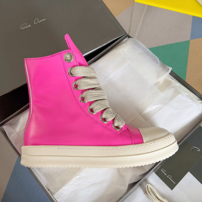 Rick Owens Pink High-Top Sneakers