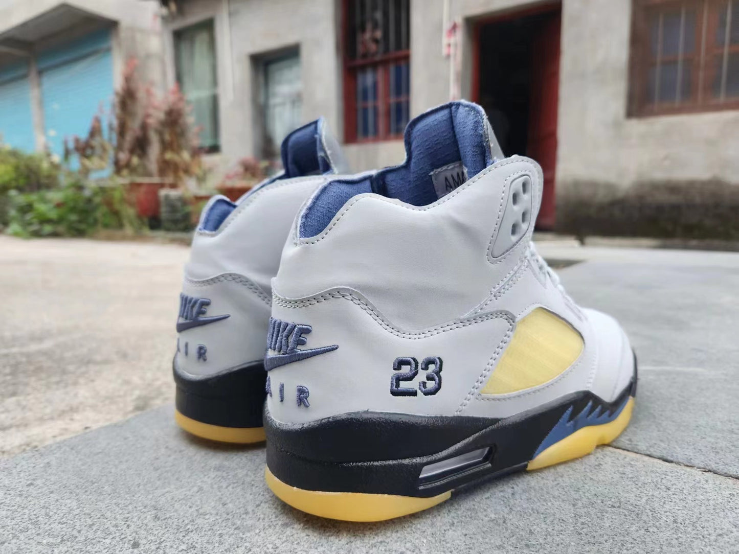 Jordan 5 Gray and Yellow