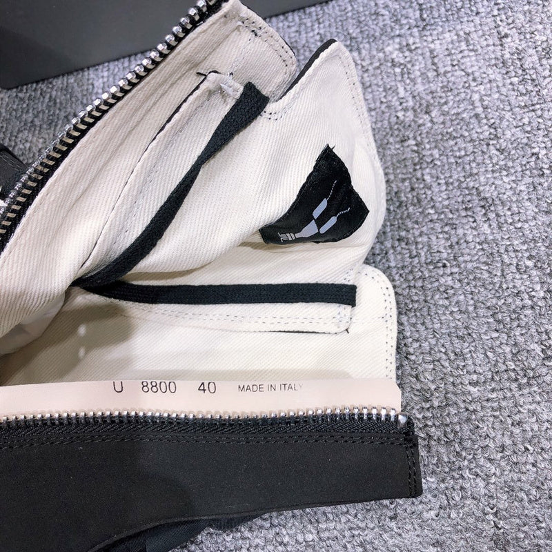 Rick Owens High-Top Leather Sneakers with Side Zipper