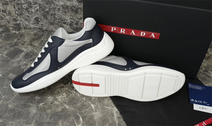 PRADA AMERICA'S CUP LEATHER NAVY SILVER