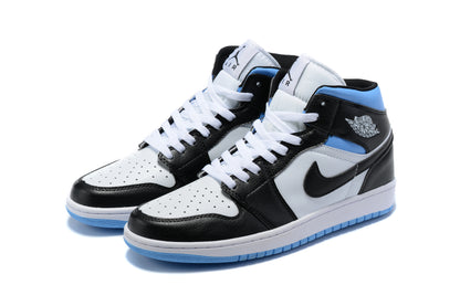 Air Jordan 1 Mid "Black, White, and University Blue"
