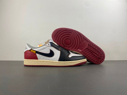 Air Jordan 1 Low "Black/White-Varsity Red"