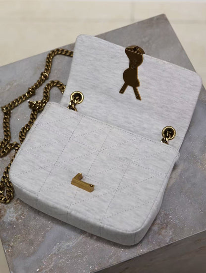 Saint Laurent White Knit Bag