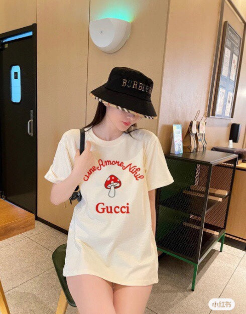 G*u*i mushroom graphic t-shirt (cream)