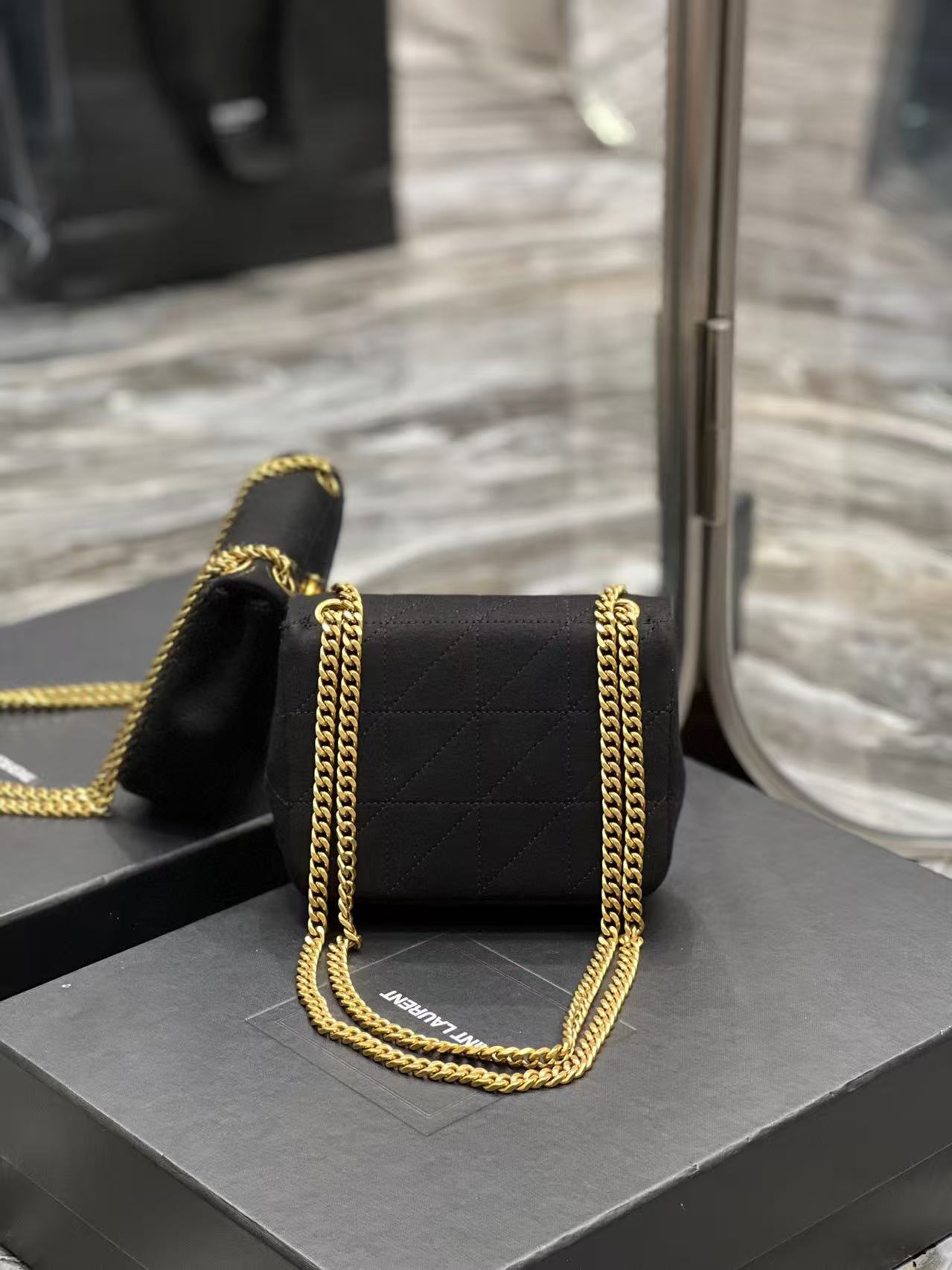 Saint Laurent Black Knit Bag