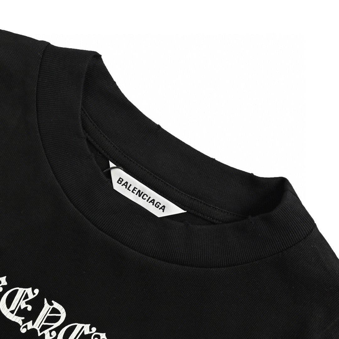 Balenciaga Society Black T-Shirt with White Graphic