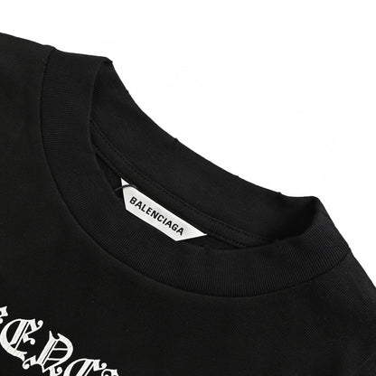 Balenciaga Society Black T-Shirt with White Graphic