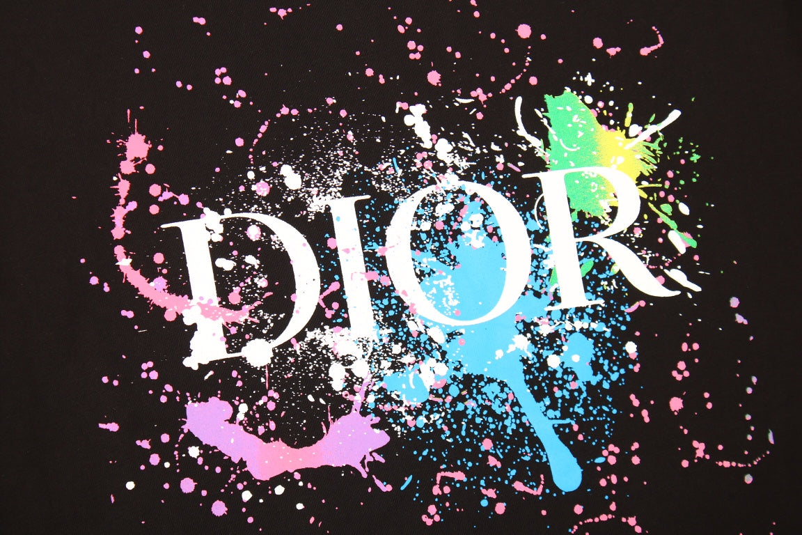 D*or color splash graphic t-shirt - black